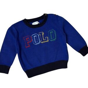 Polo Ralph Lauren sweater royal blue navy embroidered logo cotton size 24 months